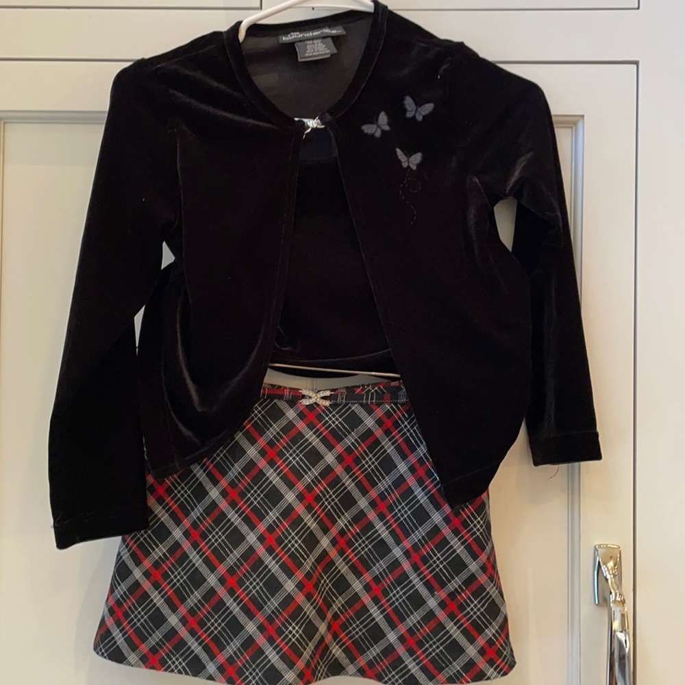 no boundaries black top w attached jacket girls 6/6x & limited too skort size 7